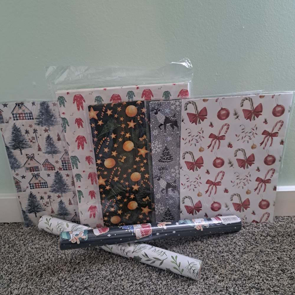 Festive Holiday Wrapping Paper Set